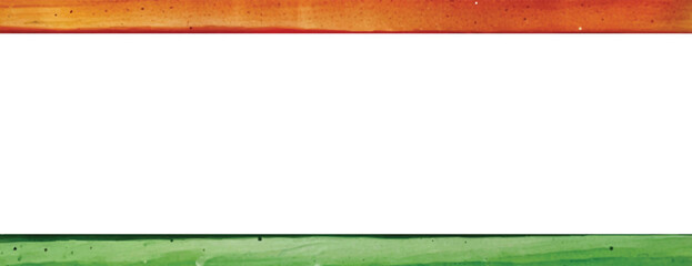 Abstract indian flag theme tricolor watercolor background saffron, orange, kesari, green, independence day, republic day, banner, 15 august, 26 january, Horizontal, Grunge, brush, stroke, vector,