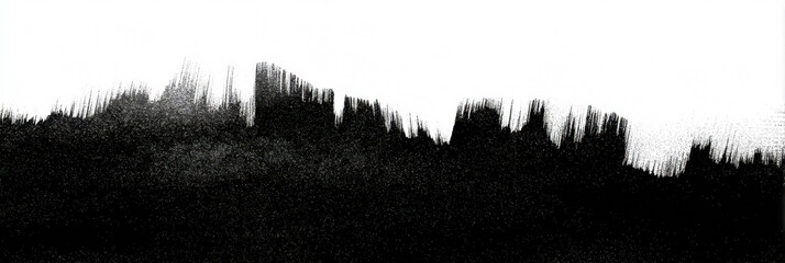 Monochrome abstract grunge background with ink brush texture featuring striking contrast