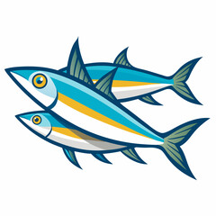 Obraz premium Vector Illustration of Anchovies on a White Background Featuring Seafood Food and Culinary Elements