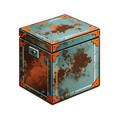 Grunge Style Brown Leather Wallet with Credit Card Inside, Isolated