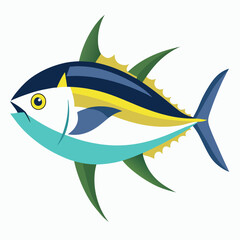 Fototapeta premium Vector Illustration of Tuna on a White Background Featuring CMYK Colors and Helvetica and Courier Fonts