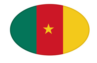Cameroon flag ellipse shaped. vector	