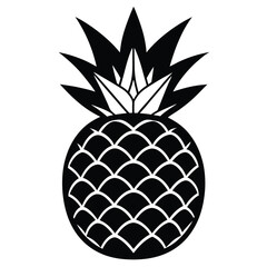 Obraz premium Stylized black and white pineapple displays intricate patterns on its ripe fruit exterior