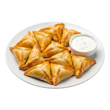 Delicious spinach fatayer on white plate
