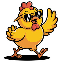 Cute Cartoon Chicken Vector Illustration