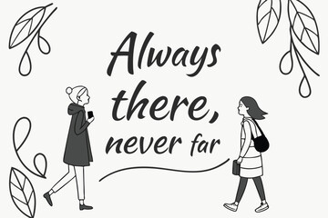 Minimalist best friend quote typography design