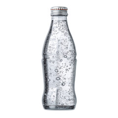 Clear Glass Water Bottle with Bubbles and Reflections Isolated on White Background for Beverage Advertising and Design Transparent background or png