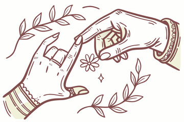 Vintage friendship design finger effect illustration