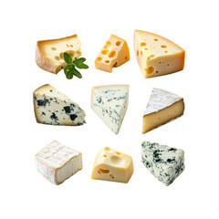 Assorted Gourmet Cheeses A Delicious Selection of Brie, Camembert, Cheddar, and Blue Cheese