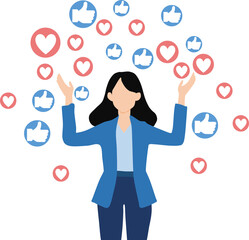 インフルエンサーのグラフィック素材イラスト