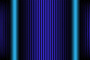 Double vertical laser line neon blue lighting on black color background, light lines of movement and speed in neon