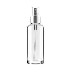 Clear Glass Spray Bottle with Silver Nozzle for Essential Oils or Perfumes on a Isolated Background Transparent background or png
