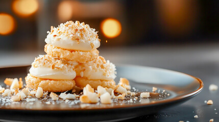 coconut macaroons on dessert plate