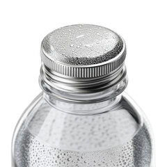 Close-Up of a Clear Plastic Bottle with Water Droplets on the Surface for Refreshing Beverage Concepts Transparent background or png