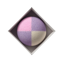 Colorful Bath Bomb in Square Box with Pastel Shades for Relaxation and Spa Experience Transparent background or png