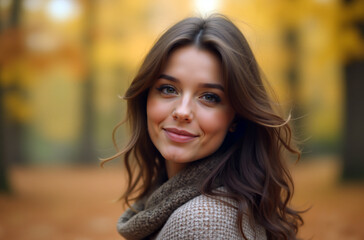 Woman posing in autumn