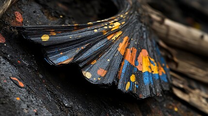 Vibrant art with colors on layered sheets, an unusual color palette