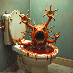 Monster in toilet