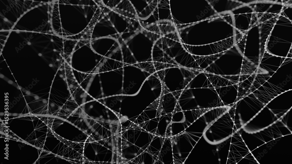 Poster abstract background with connecting dots and lines. neural connections. network connection structure
