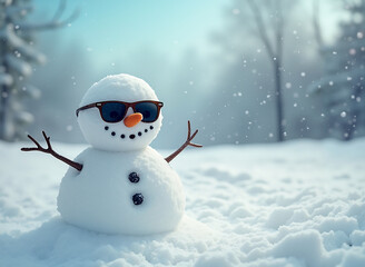 Snowman with sunglasses