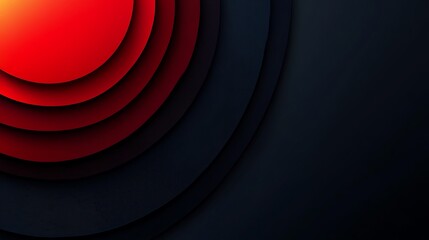 Vivid Red and Black Concentric Layers Overlaying in a Modern Backdrop