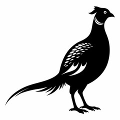 Pheasant silhouette vector illustration on a white background perfect for logos icons and graphic design projects