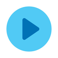 Play sign blue button. Blue play button Vector illustration isolated on a white background. Media, web and play symbol logo design, Digital Video Logo Design Template.