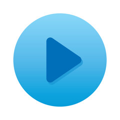 Play sign blue button. Blue play button Vector illustration isolated on a white background. Media, web and play symbol logo design, Digital Video Logo Design Template.