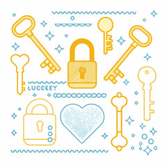 Key and Padlock Silhouette Icons – Locked and Unlocked Security Symbol Set