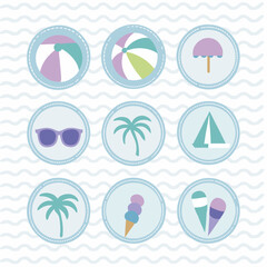 Summer Icons Collection – Beach Symbols, Vacation Elements & Tropical Graphics