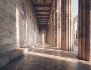 Fototapeta premium Sunlit colonnaded hall (1)