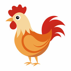 Isolated Chicken Illustration on White Background Vector Graphic Design Featuring Farm Animal Poultry and Food Concept