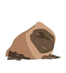 compost in sacks. Burlap sack filled with soil