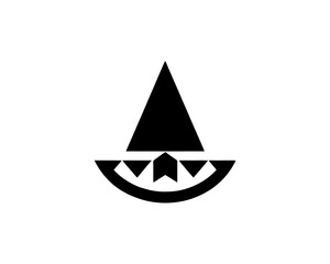 Fototapeta premium Flat minimalist vector of witch hat logo