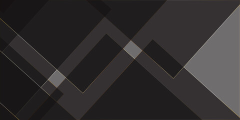 Obraz premium Modern black background corporate with gold lines .Modern silver grey white gold abstract geometric background with diamond shape and lines .square shapes template for business, card, flyer
