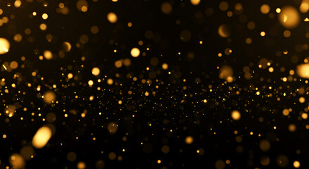 Fototapeta premium Golden Glitter Particles Background Sparkling Dust Texture