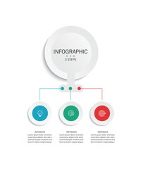 Circle chart infographic template with 3 options for presentations