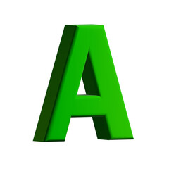 Colorful 3D English letters on a white background.