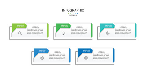 Infographic elements design template, business concept with 5 steps or options, can be used for workflow layout, diagram, annual report, web design.Creative banner, label vector.