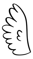 Simple line art depicting a wing gracefully flapping in the wind, capturing the essence of freedom, flight, and the enchanting beauty of nature