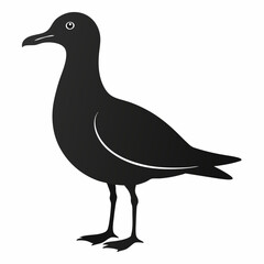 Elegant gull silhouette vector illustration on a clean white background perfect for various design applications and