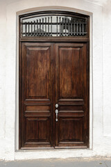 old wooden door in an old building
