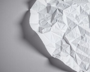 Geometric Embossed White Paper with Torn Edge and Shadow