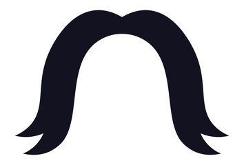 Large handlebar mustache icon embodying retro style fashion and men's beauty products, featuring a classic design on a clean white background, perfect for grooming and individuality themes
