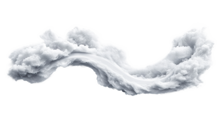 Winding Road in Cloudy Formation with Transparent Background