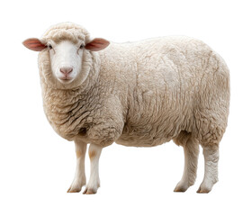 Fototapeta premium PNG Fluffy sheep standing with curly wool