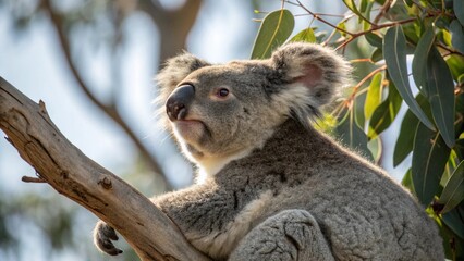 Fototapeta premium Koala perched on a tree