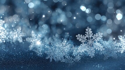 Elegant Snowflakes Cascade: An elegant array of delicate snowflakes gently cascade down, capturing the serene beauty and crystalline charm of winter's touch in exquisite detail.