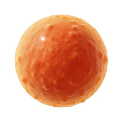 Fototapeta premium PNG Detailed close-up of an orange textured sphere resembling a planetary surface