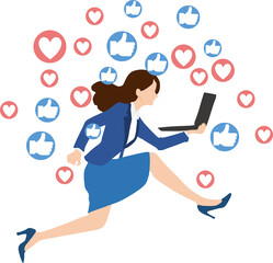 インフルエンサーのグラフィック素材イラスト